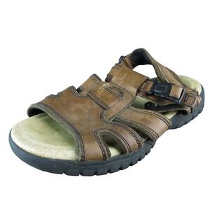 Earth Sunshine II Men Fisherman Sandals Size 10 Medium Brown Leather‎ Buckle
